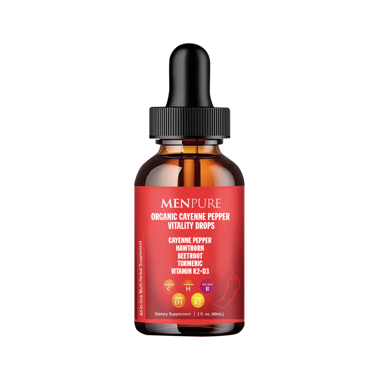 Menpure Organic Cayenne Pepper Vitality Drops