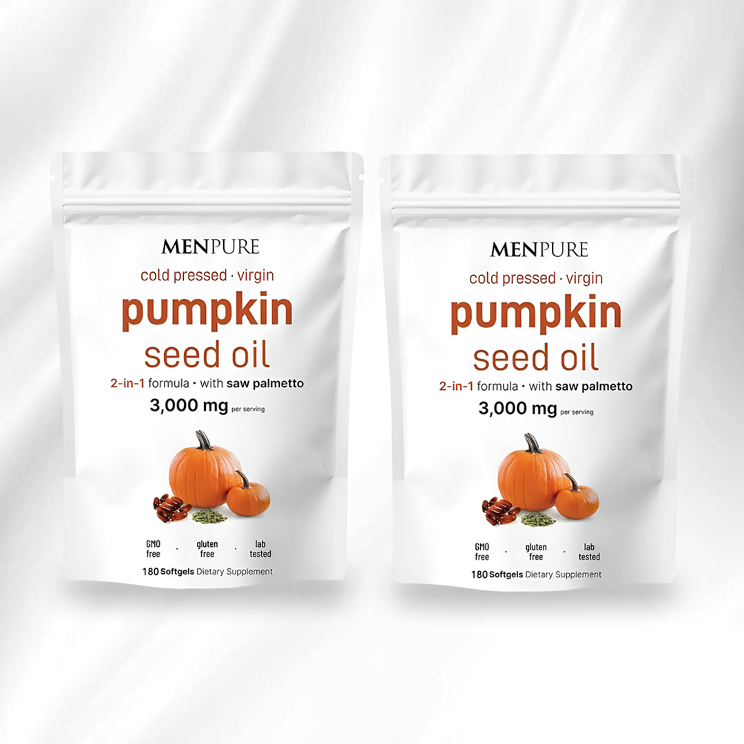 Menpure Pumpkin Seed Oil Softgels for Prostate, Urinary, Hair & Heart Health