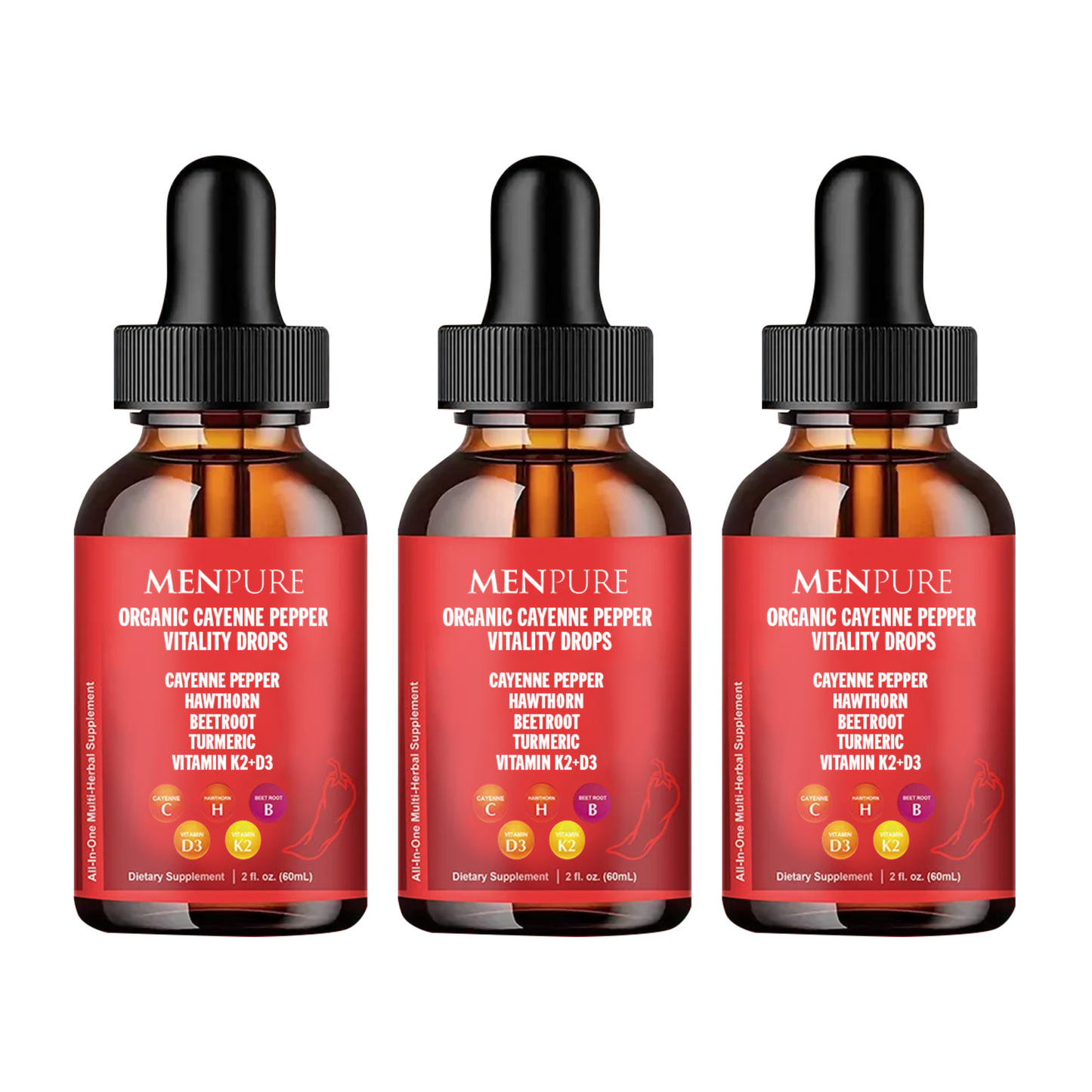Menpure Organic Cayenne Pepper Vitality Drops