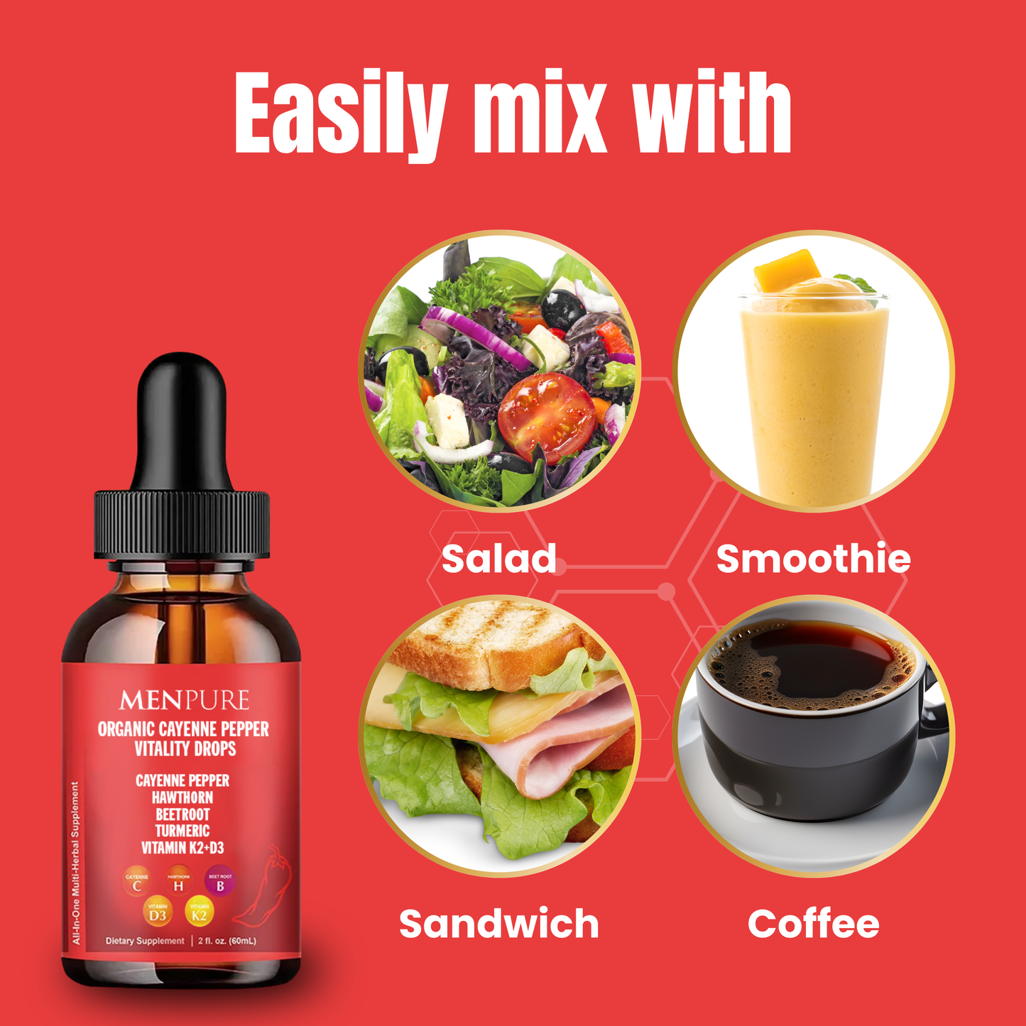 Menpure Organic Cayenne Pepper Vitality Drops