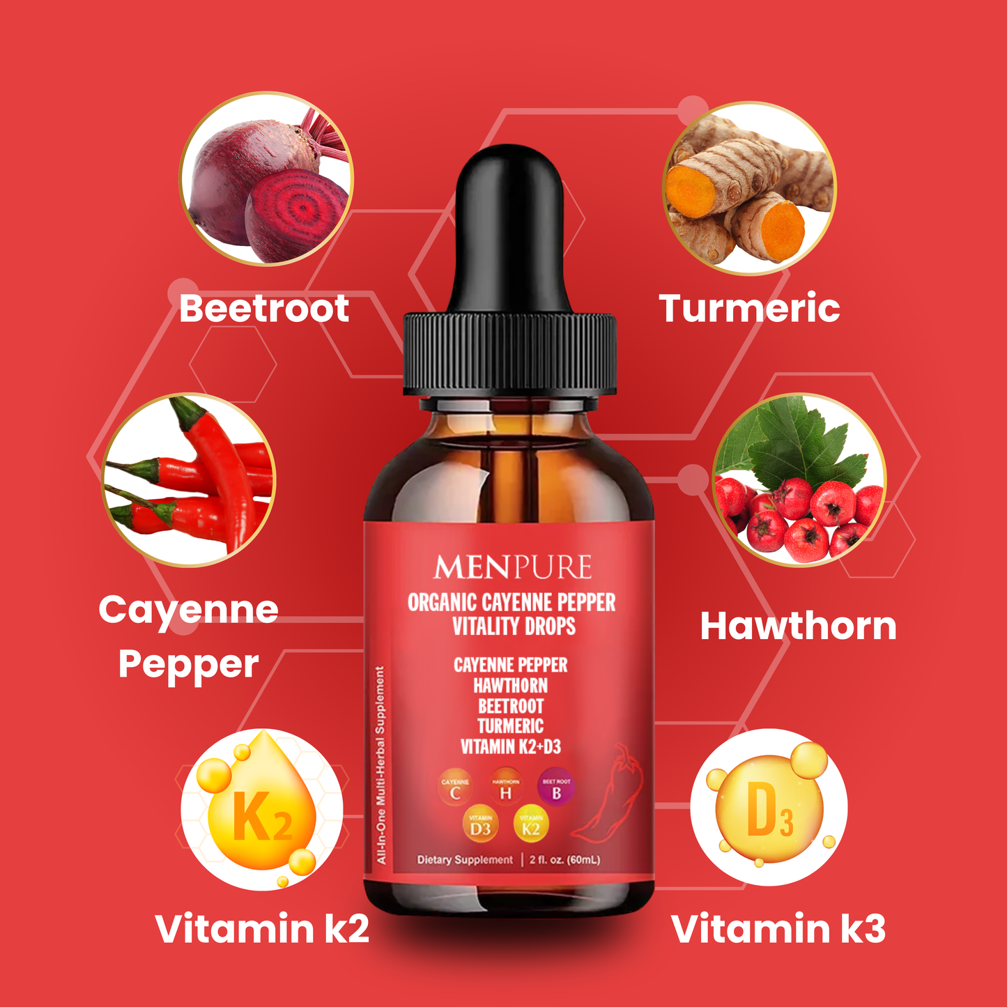 Menpure Organic Cayenne Pepper Vitality Drops