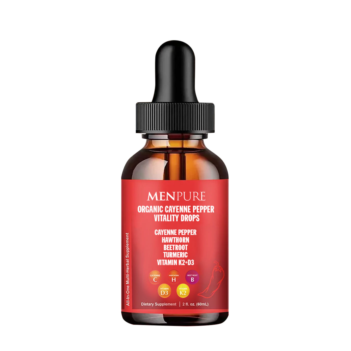 Menpure Organic Cayenne Pepper Vitality Drops