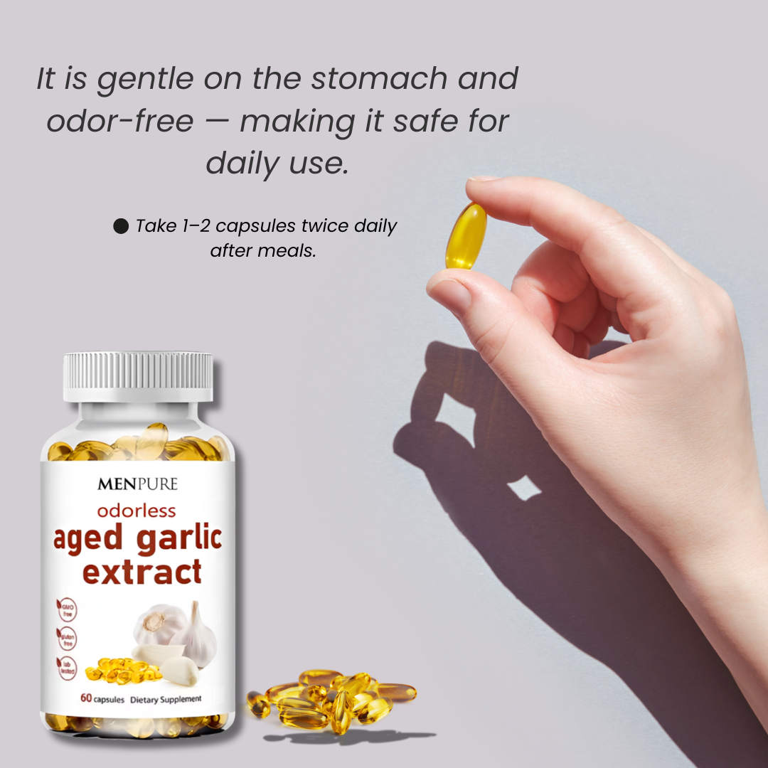 Menpure Odorless Aged Garlic Extract Softgels