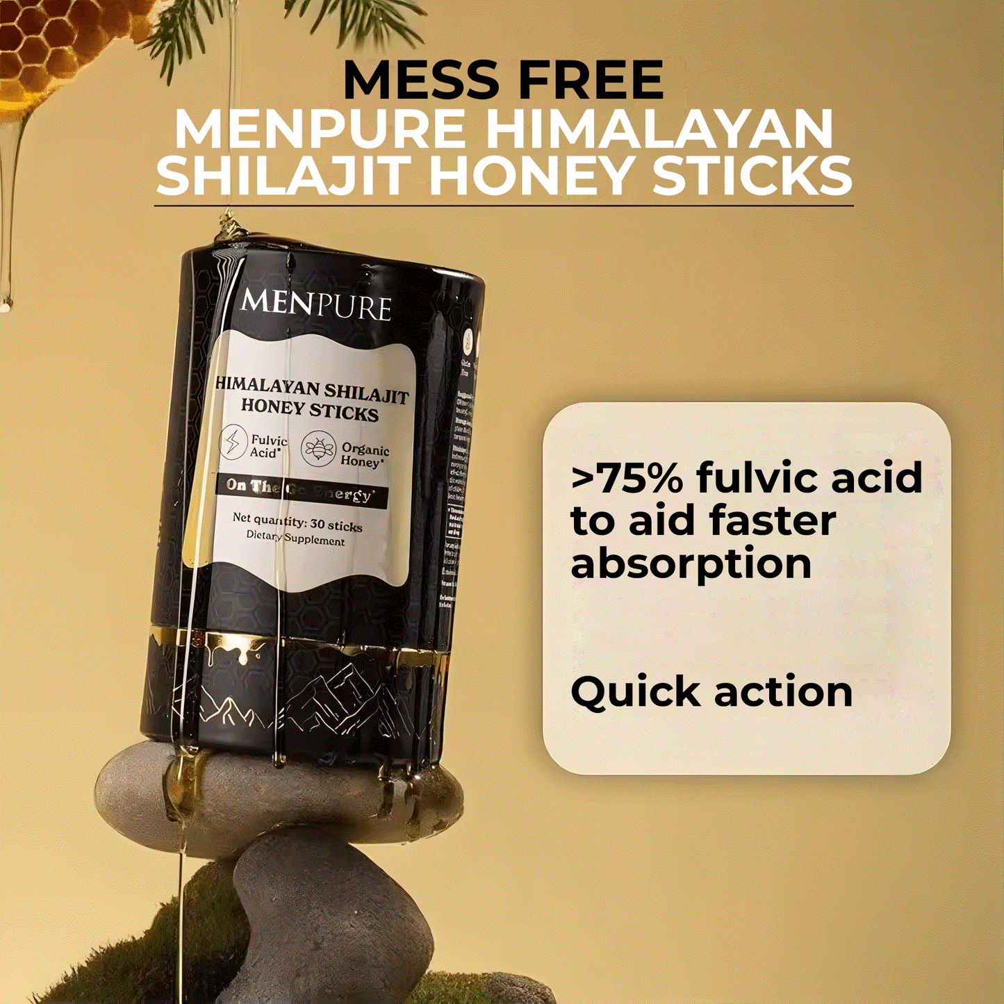 Menpure Himalayan Shilajit Honey Sticks