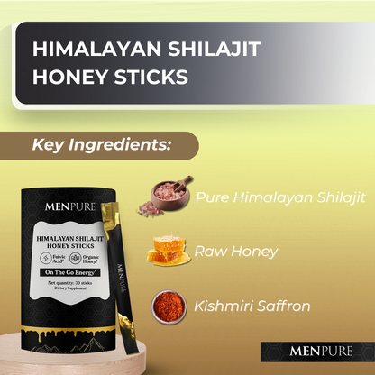 Menpure Himalayan Shilajit Honey Sticks